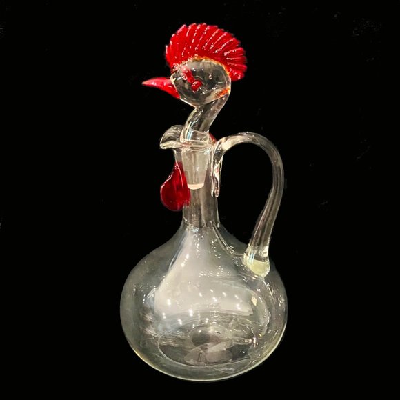 Dining Rare Vintage Glass Rooster Decanter Carafe Poshmark